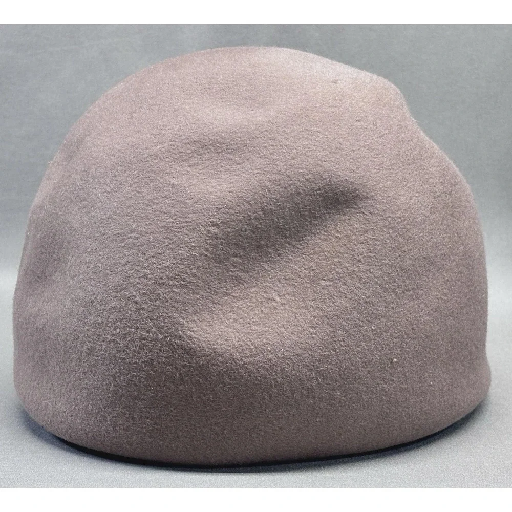 Vintage Henry Pollak Glenover Tan 100% Wool Hat‎ Cloche New York Ribbon USA